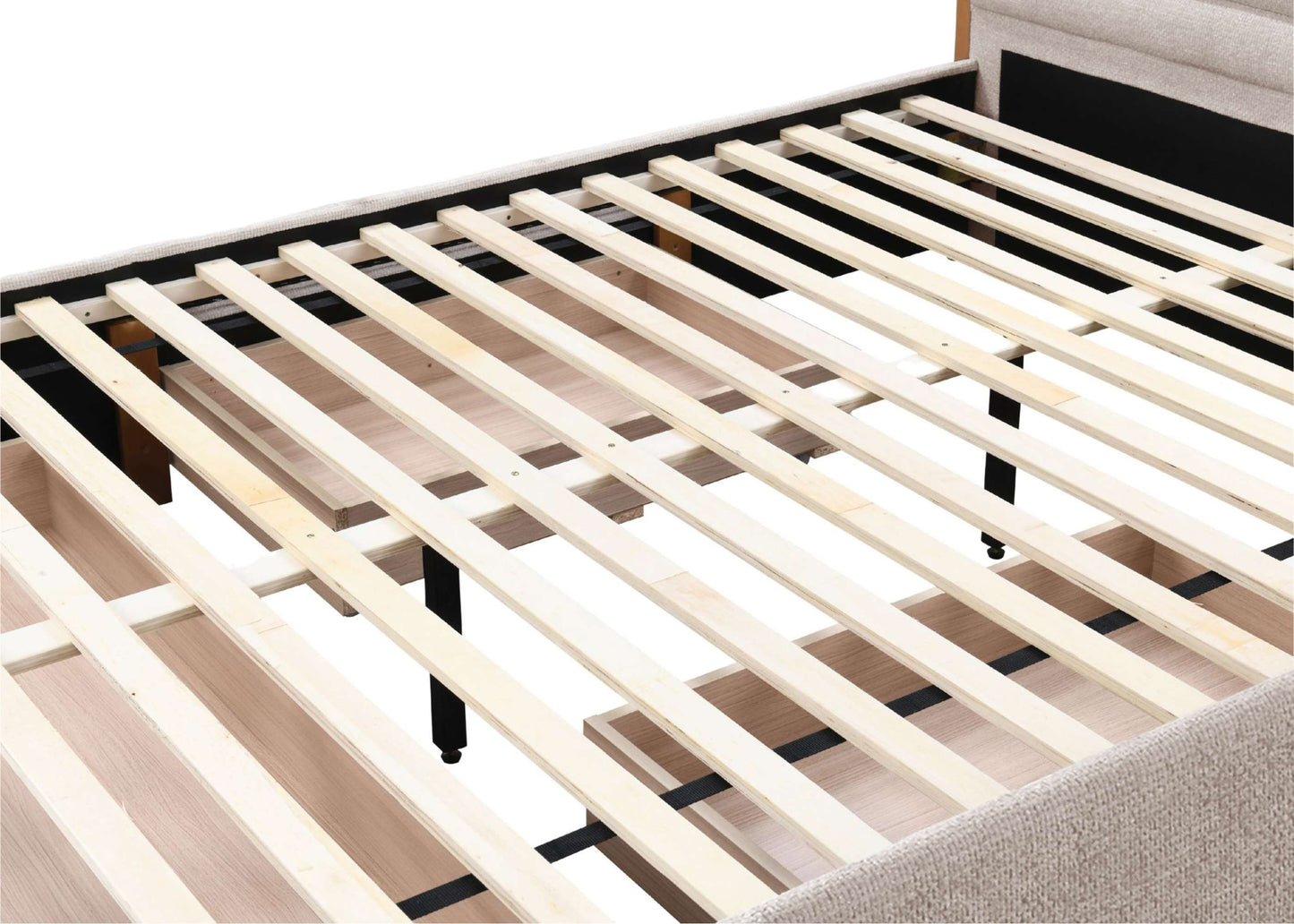 Arabella Stone Grey Fabric Bed with Storage Drawers