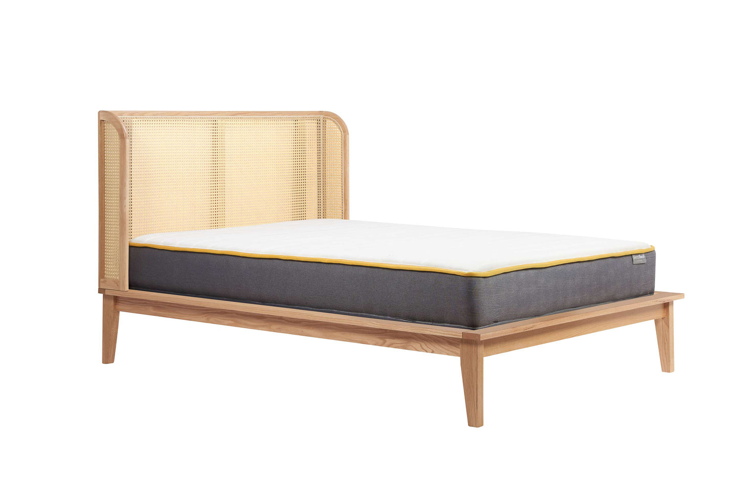 Astrid Rattan Headboard Wooden Bed