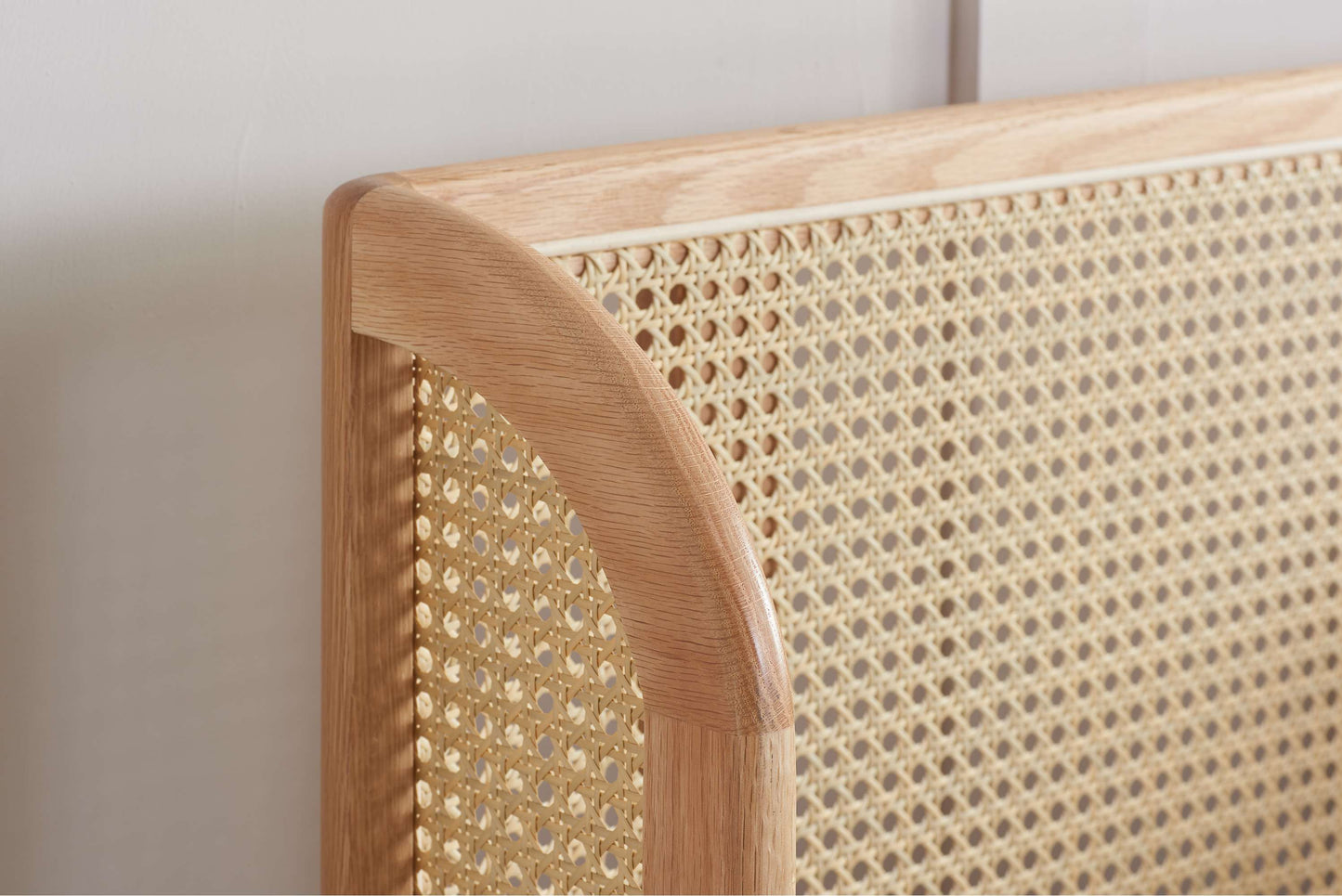 Astrid Rattan Headboard Wooden Bed