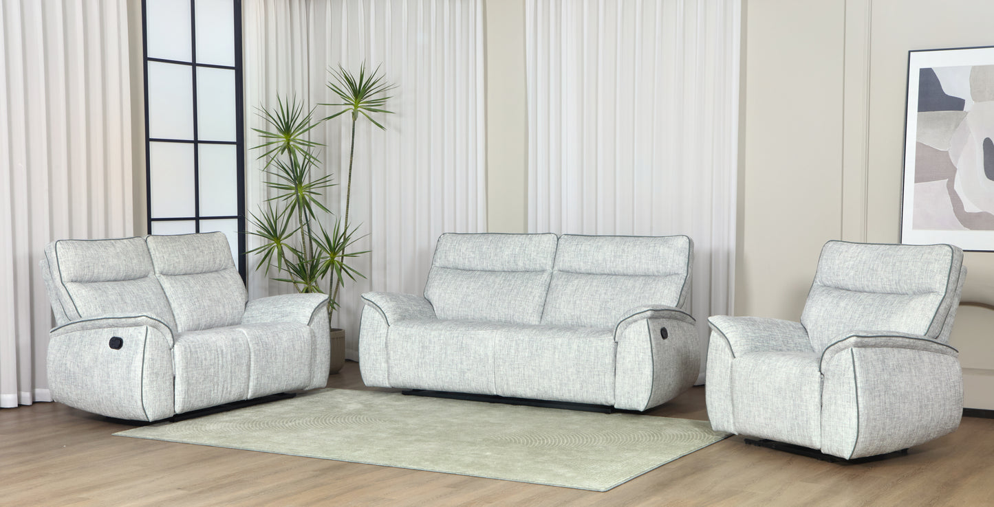 Astrid Recliner Sofas - Light Grey Fabric