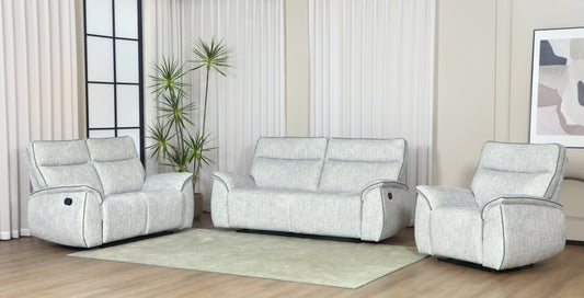 Astrid Recliner Sofas - Light Grey Fabric