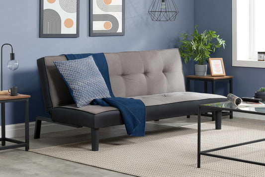 Aurora Grey Black Fabric Sofa Bed