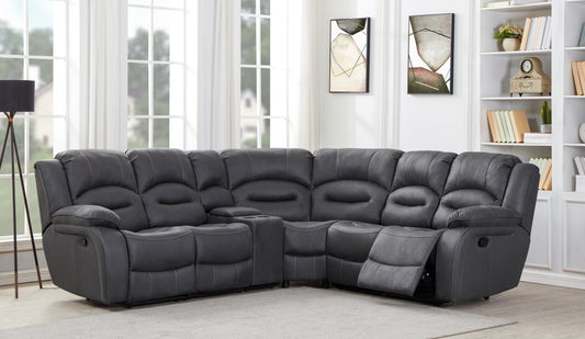 Millar Recliner Corner Sofas - Grey Fabric