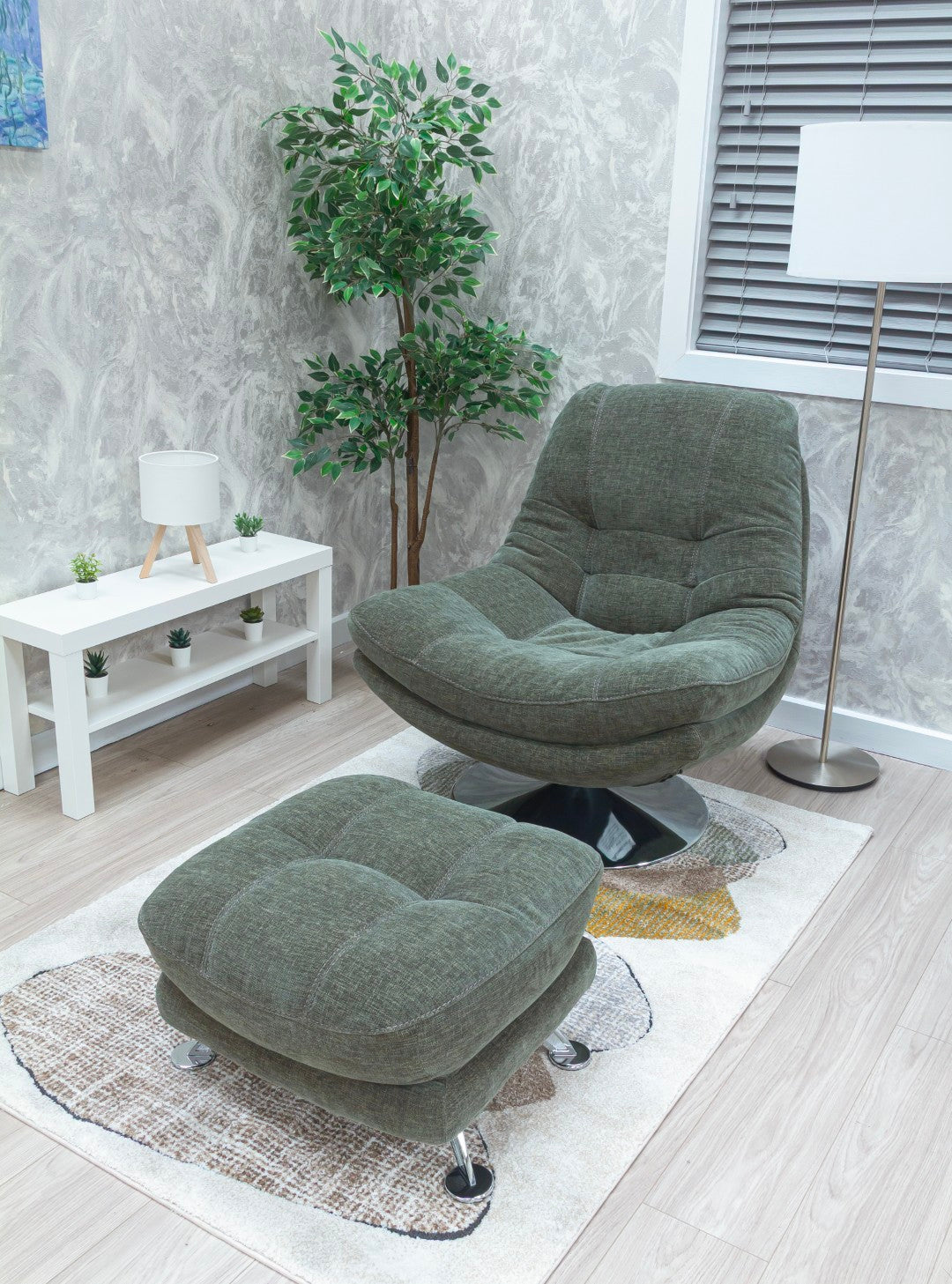 Axis Nature Swivel Chairs Sage Green Fabric