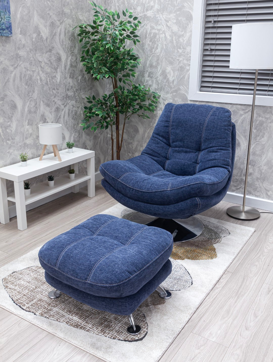 Axis Nature Swivel Chairs Sapphire Blue Fabric