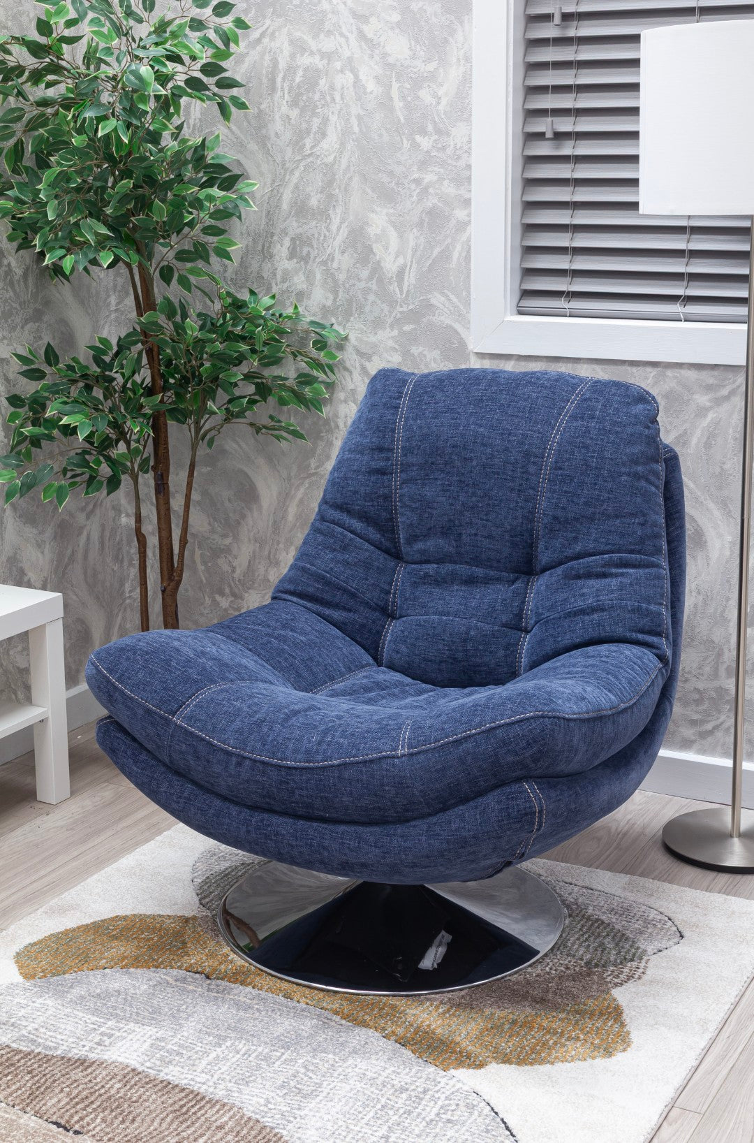 Axis Nature Swivel Chairs Sapphire Blue Fabric