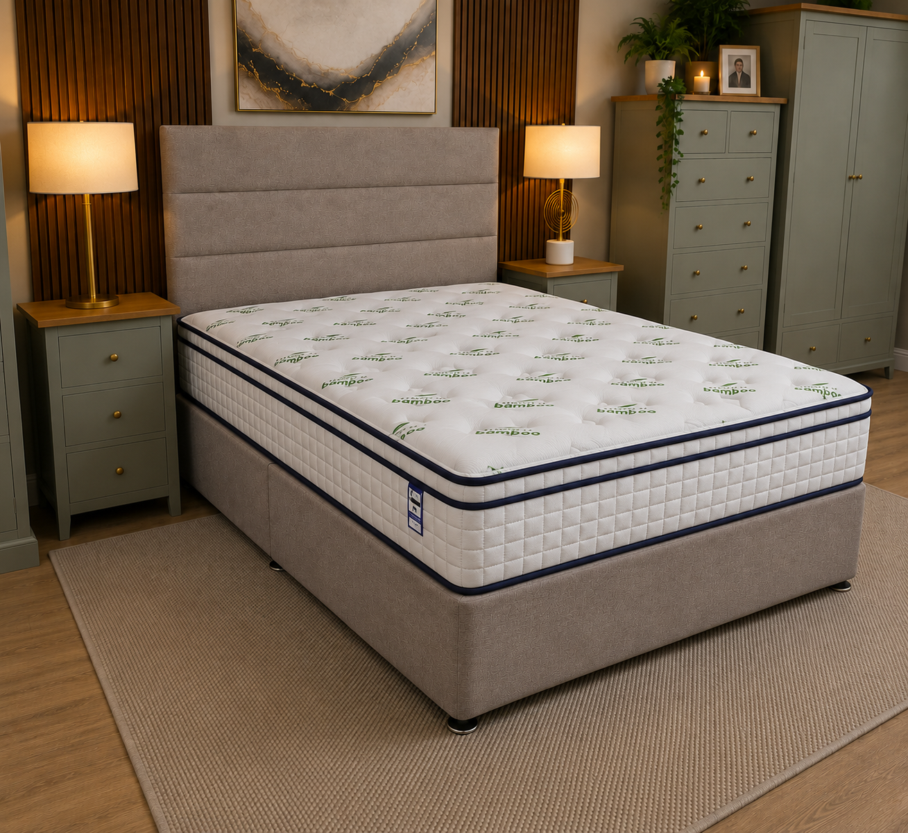 Bamboo 1000 Mattress Divan Bed Set