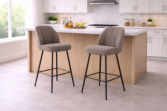 Knox Charcoal Fabric Bar Stool
