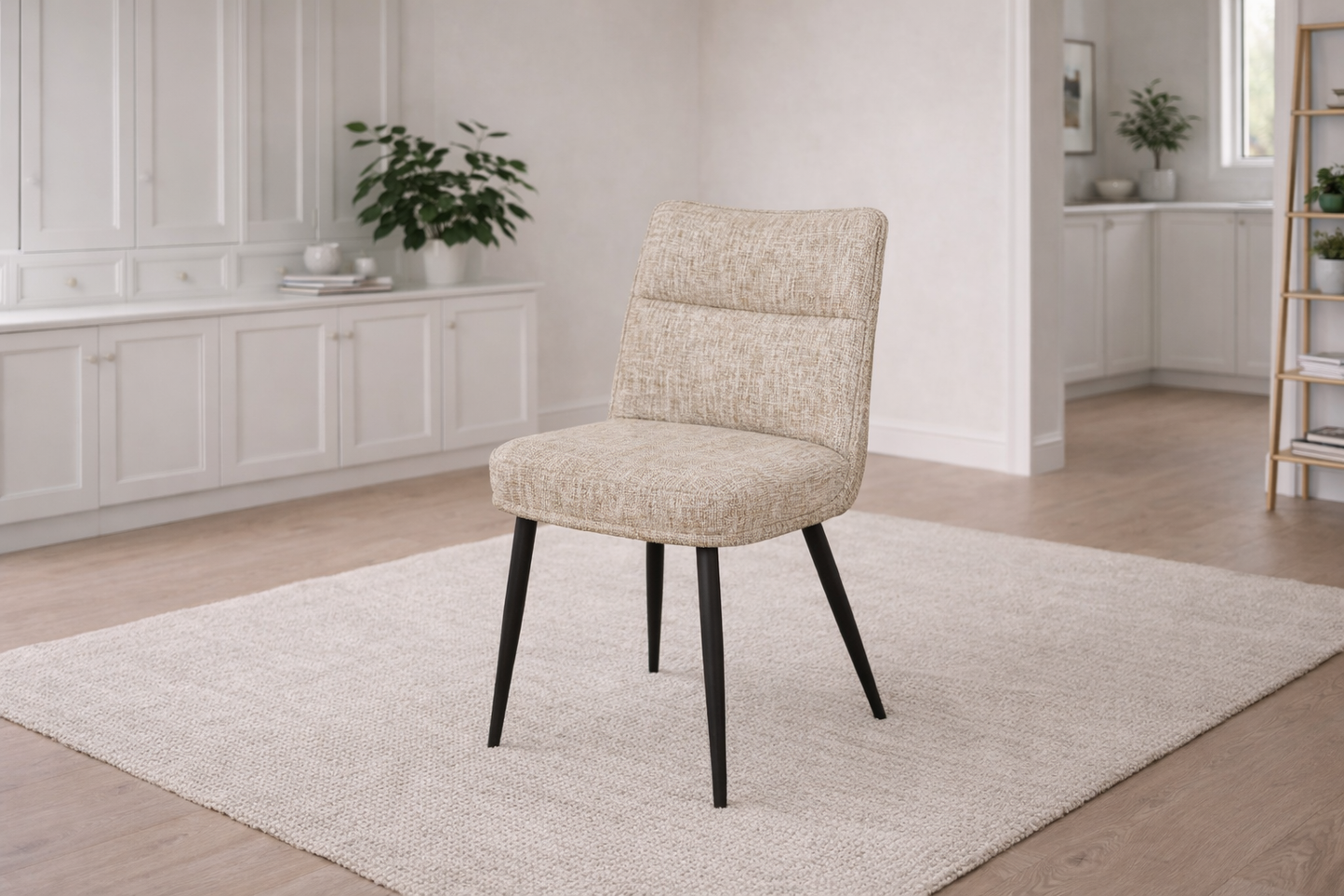 Henley Oatmeal Chenille Fabric Dining Chair