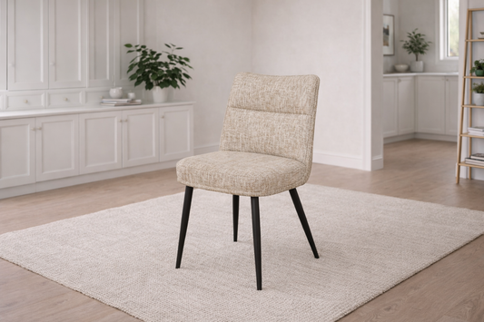 Henley Oatmeal Chenille Fabric Dining Chair