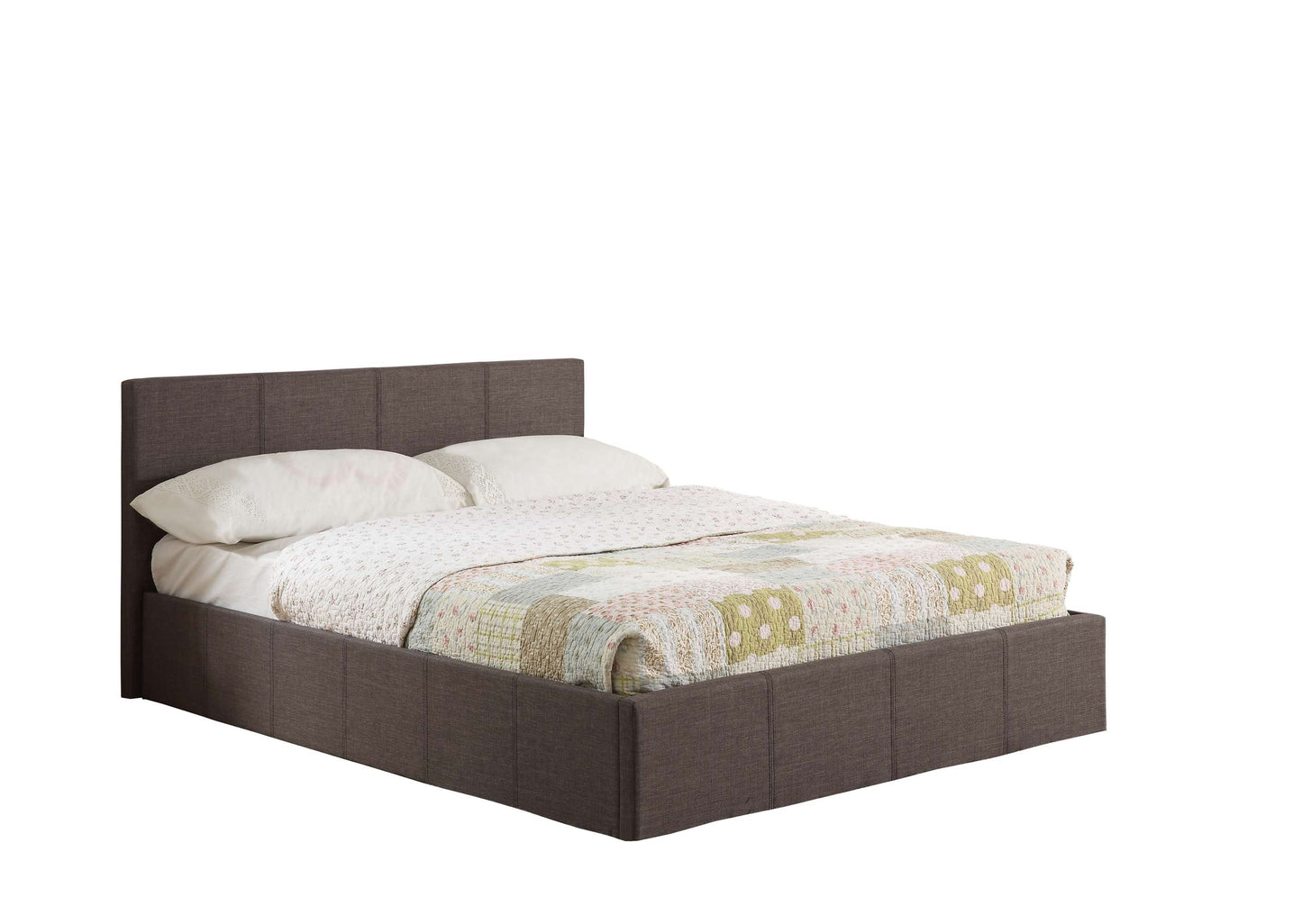 Berlin Grey Fabric Ottoman Storage Bed