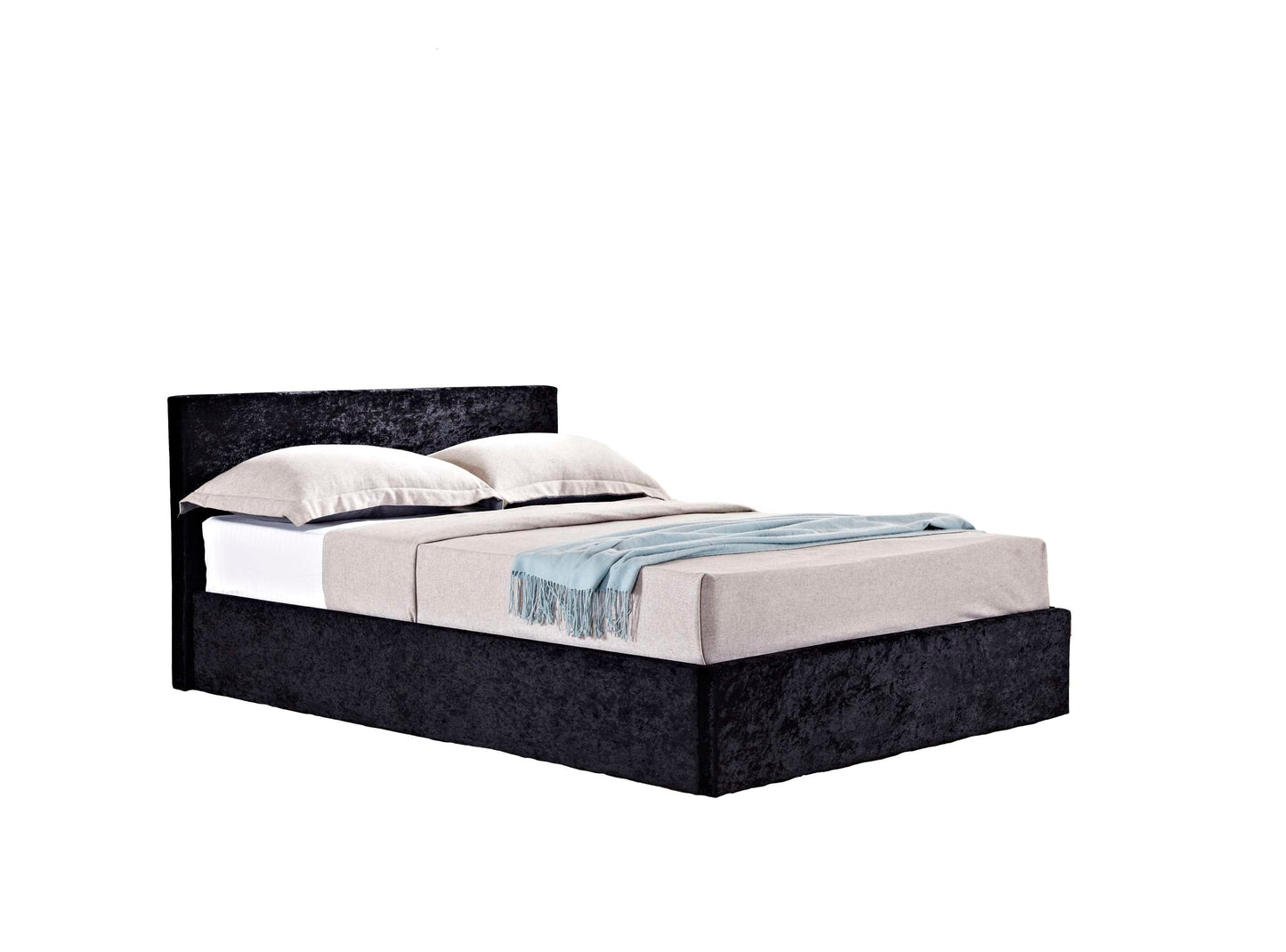 Berlin Black Crushed Velvet Ottoman Storage Bed
