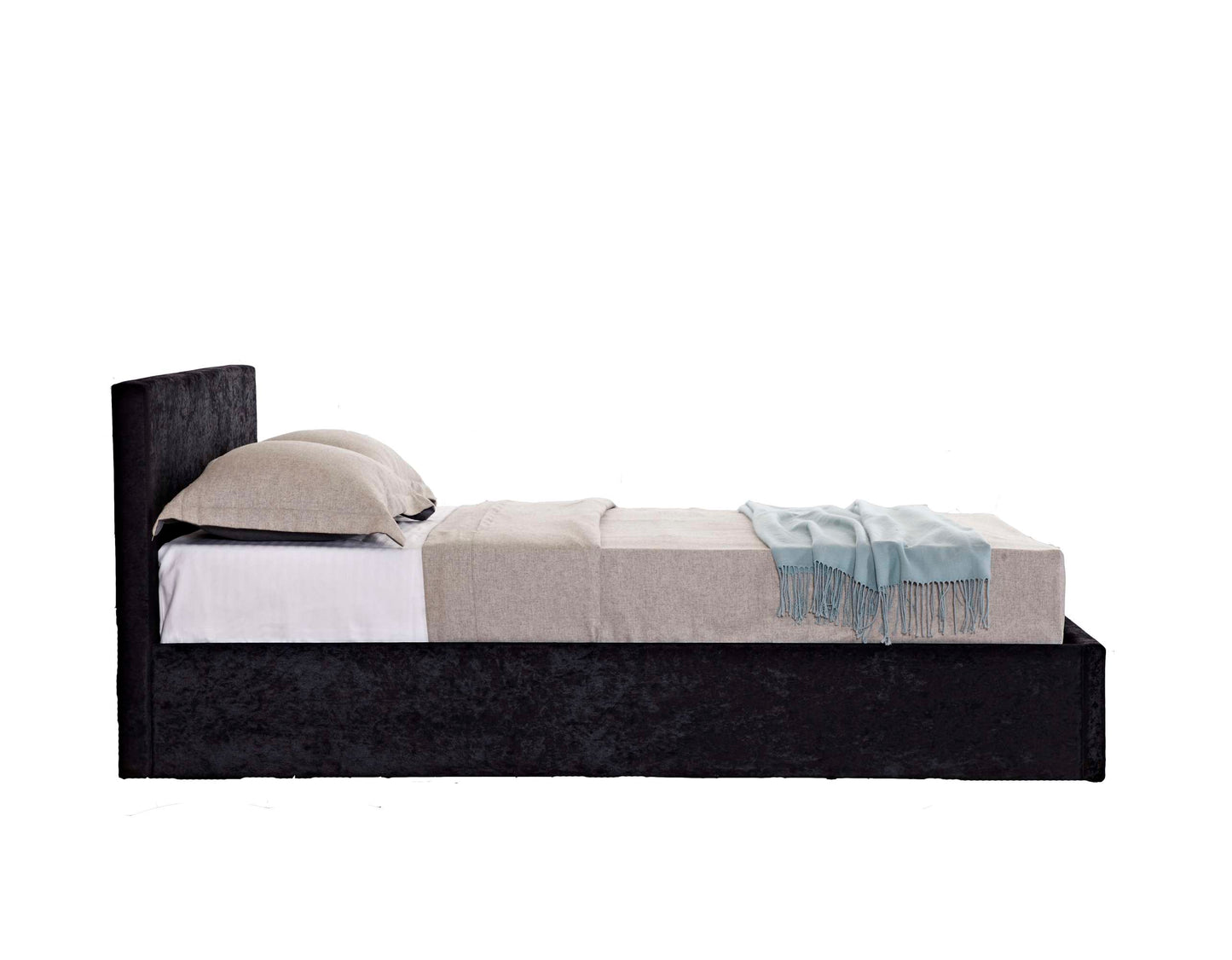 Berlin Black Crushed Velvet Ottoman Storage Bed