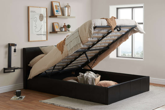 Berlin Brown Ottoman Storage Bed