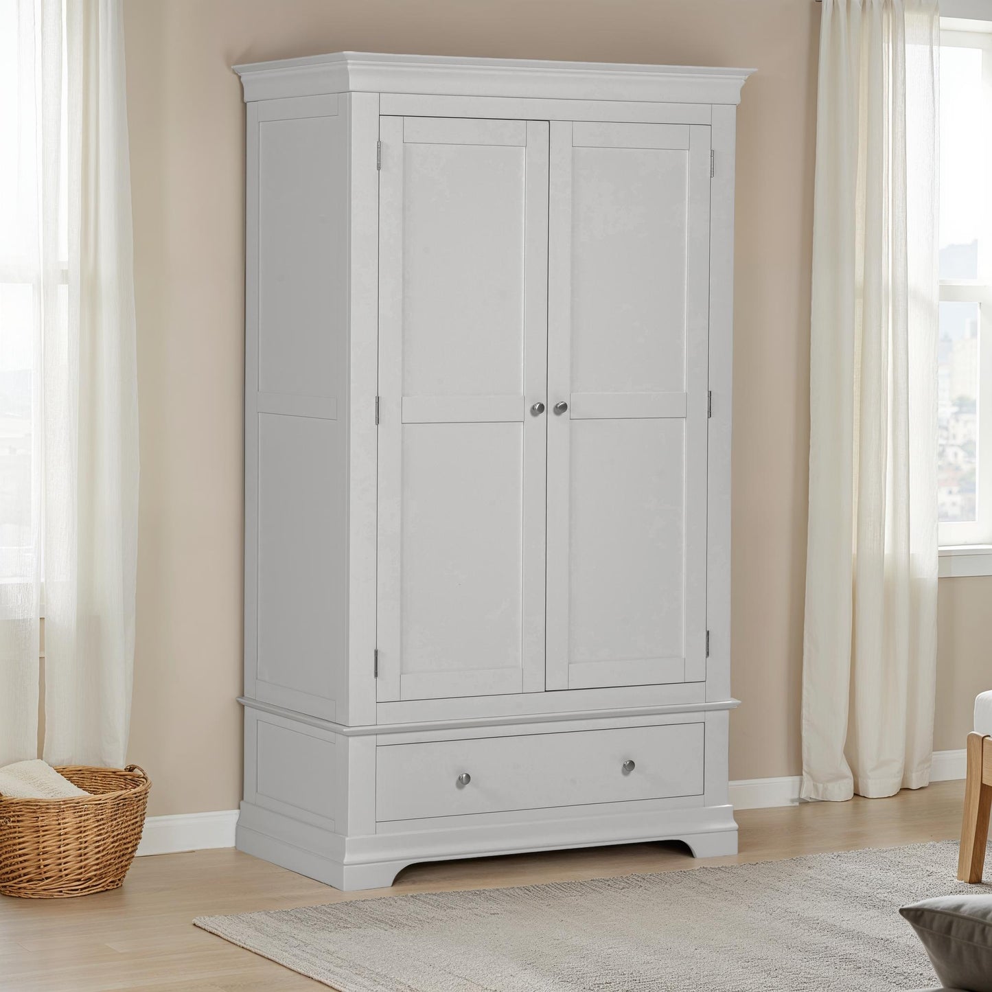 Bordeaux 2 Door Wardrobe Pebble Grey