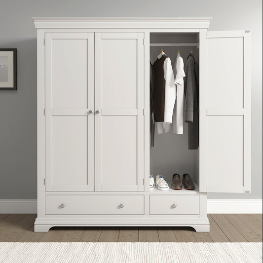 Bordeaux 3 Door Wardrobe Ivory