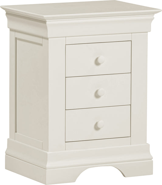 Bordeaux 3 Drawer Bedside Ivory