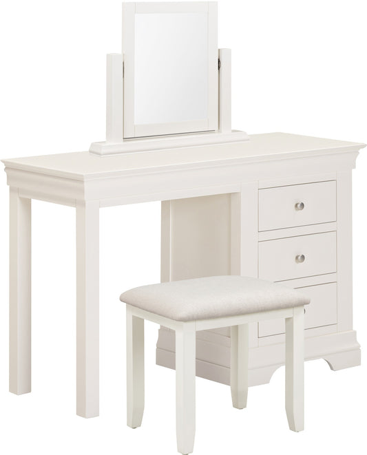 Bordeaux 3 Drawer Dressing Table Set Ivory/Oat Fabric