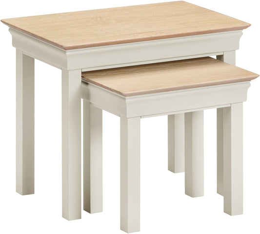 Bordeaux Nest of 2 Tables Ivory/Oak