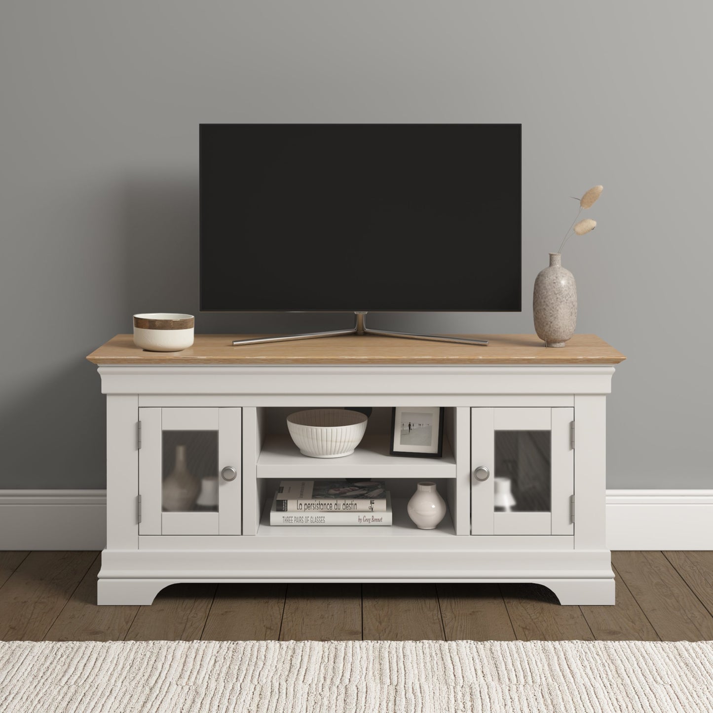 Bordeaux Small TV Stand Ivory/Oak