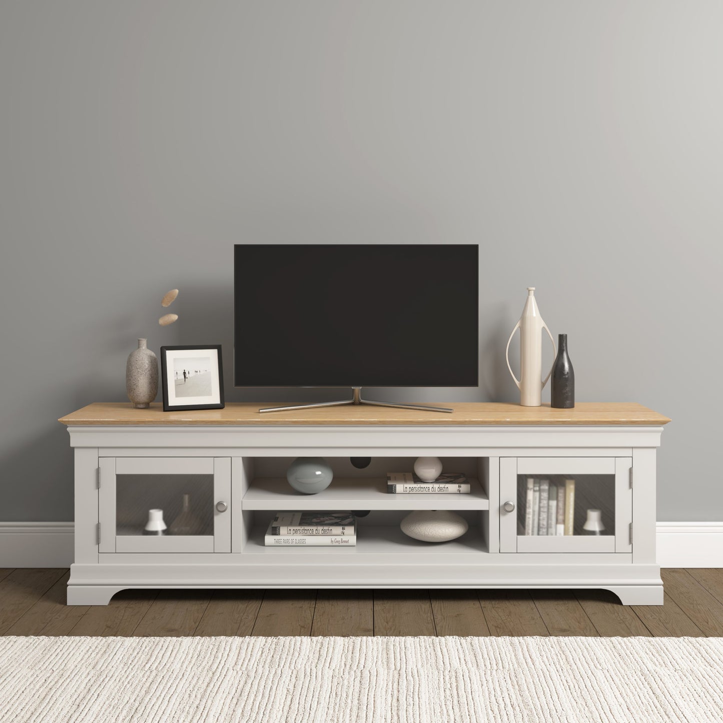 Bordeaux TV Stand Ivory/Oak