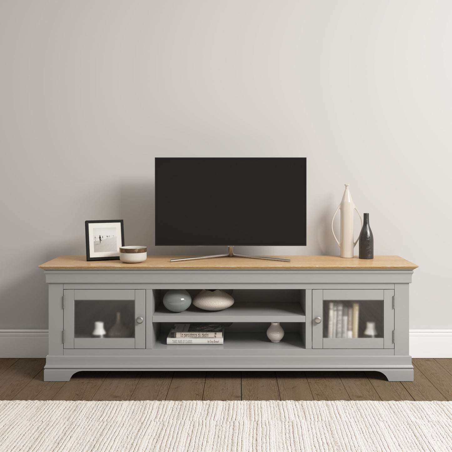 Bordeaux TV Stand Pebble Grey/Oak
