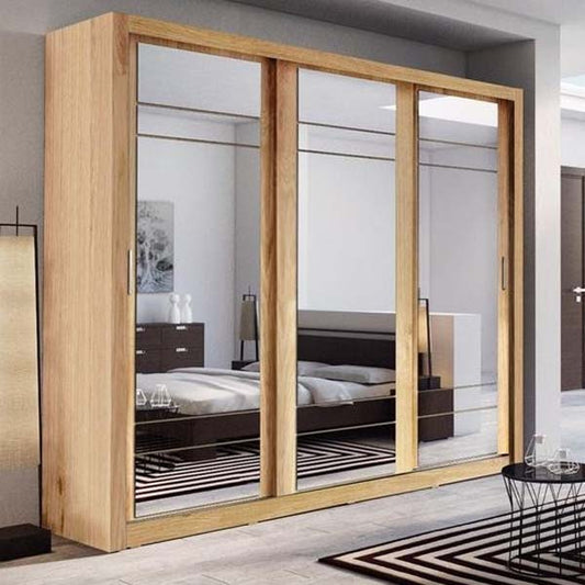 Boston Oak Sliding Door Wardrobe 250cm