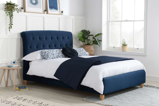 Brompton Blue Fabric Bed
