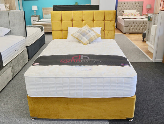 Dura Beds Divan Bed & Cube Headboard Set
