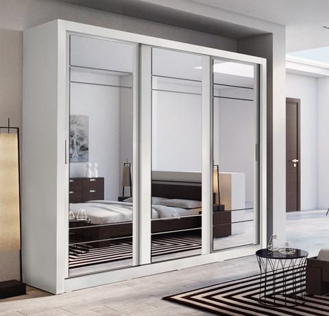 Boston White Sliding Door Wardrobe 250cm