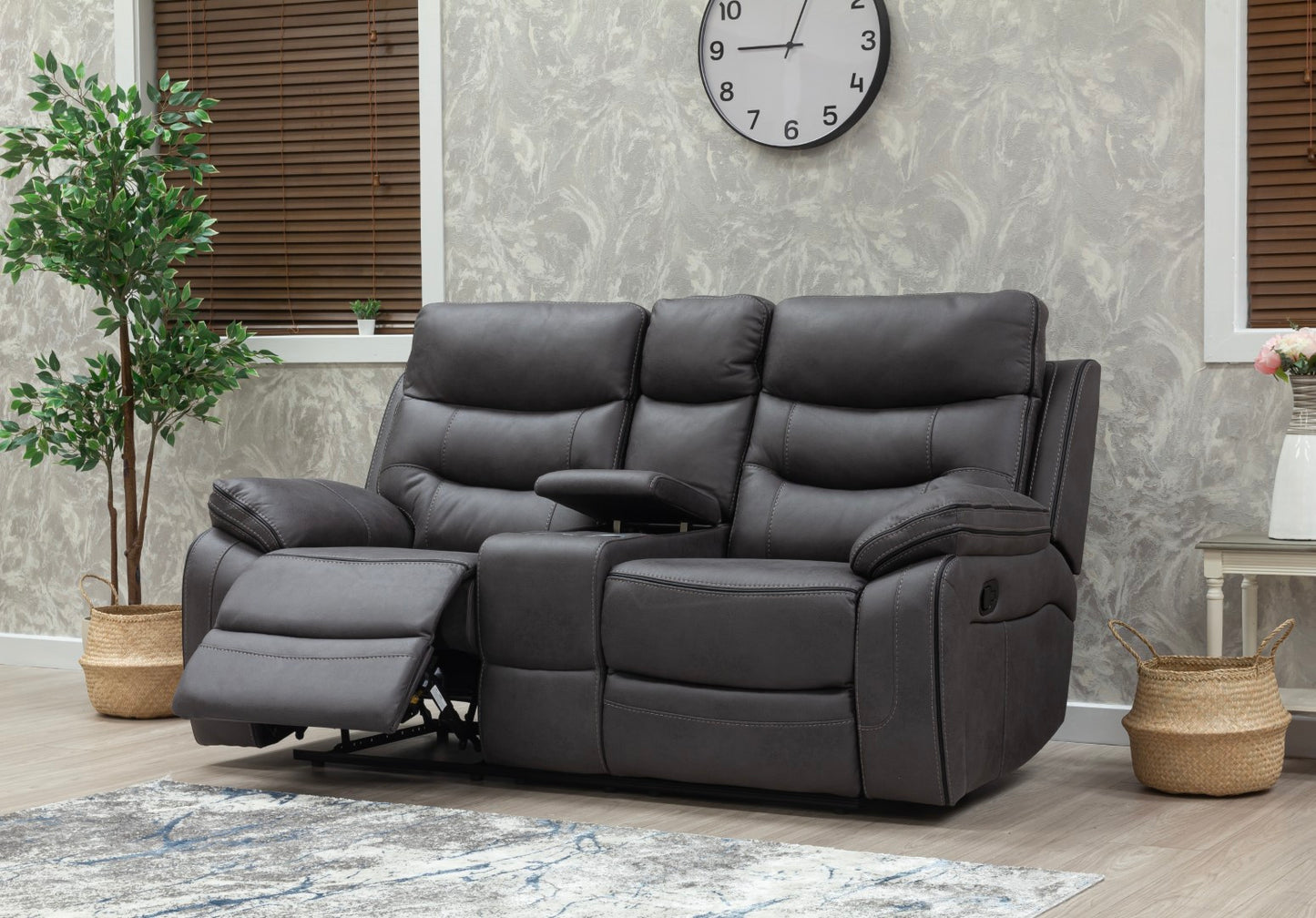 Bruno Recliner Sofas Grey Fabric