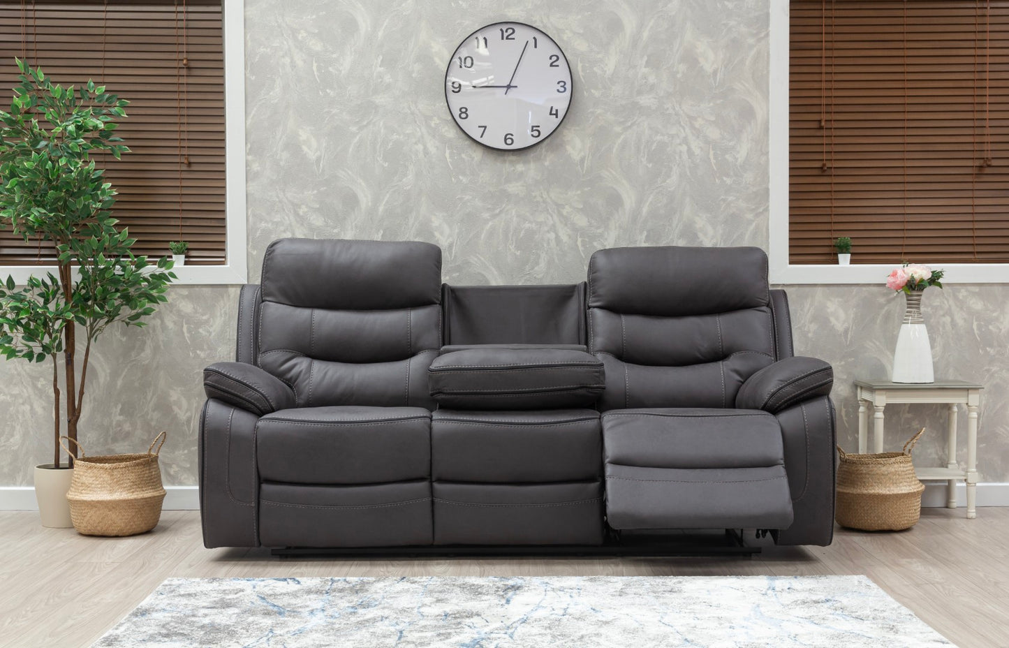 Bruno Recliner Sofas Grey Fabric