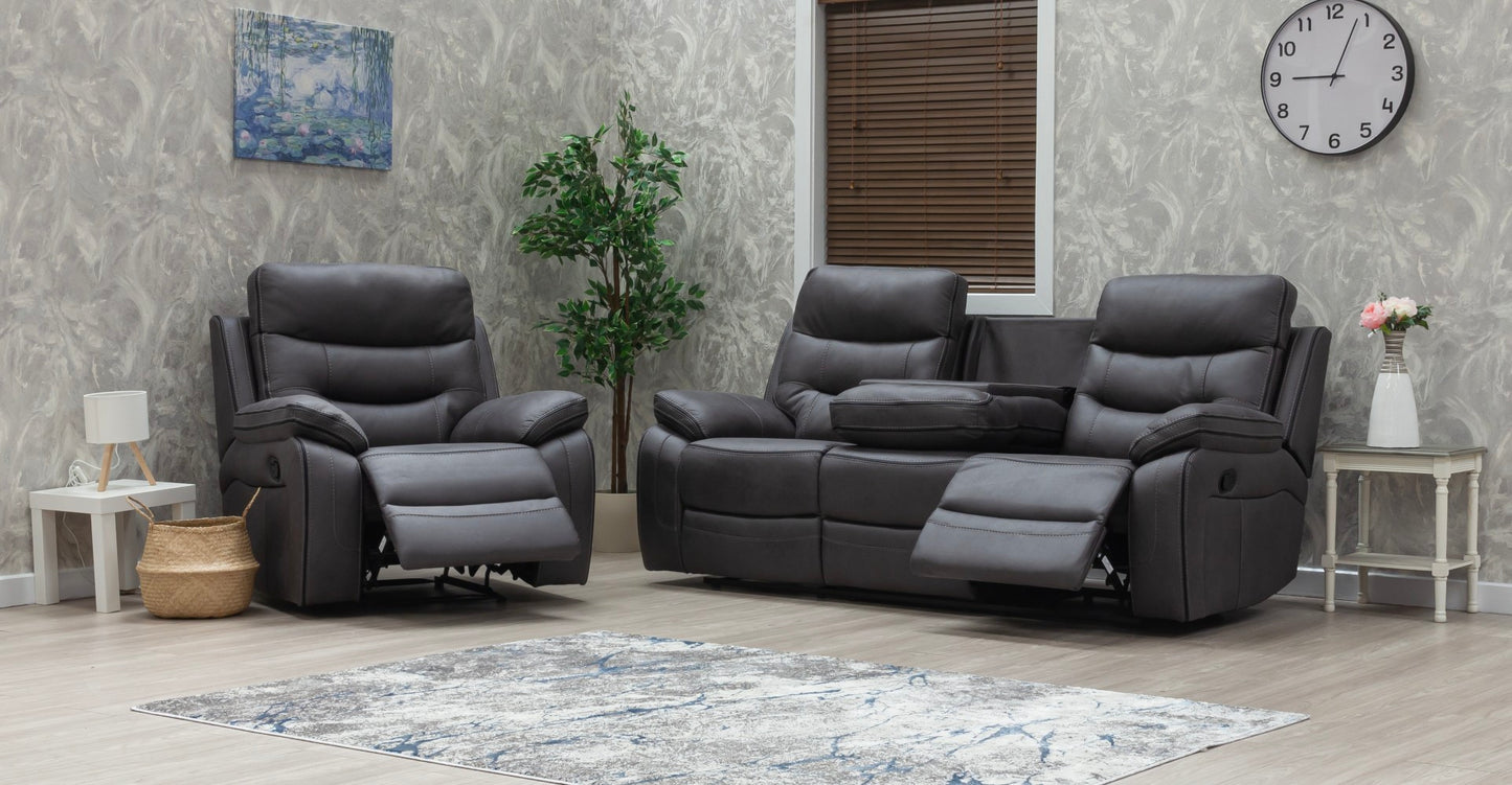 Bruno Recliner Sofas Grey Fabric