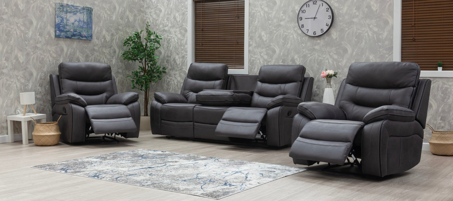 Bruno Recliner Sofas Grey Fabric
