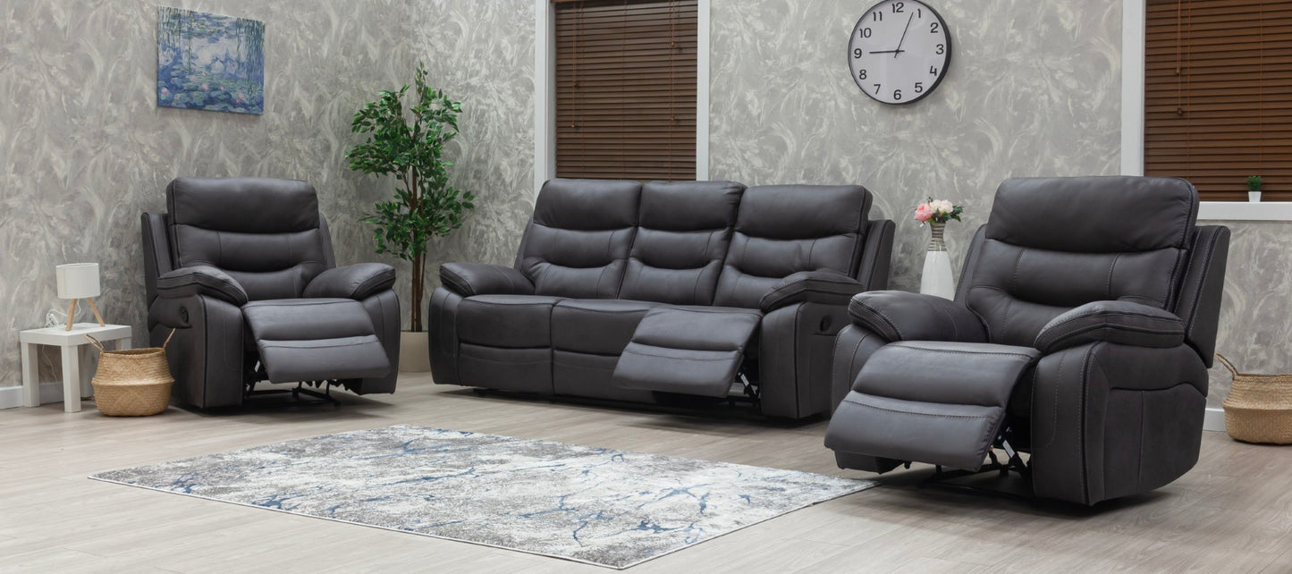 Bruno Recliner Sofas Grey Fabric