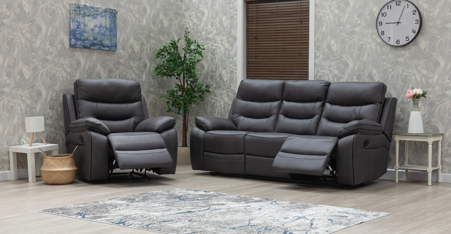 Bruno Recliner Sofas Grey Fabric