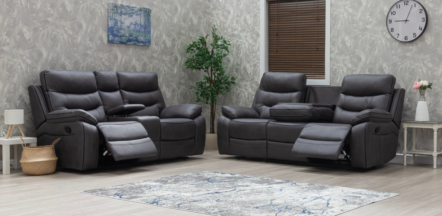 Bruno Recliner Sofas Grey Fabric