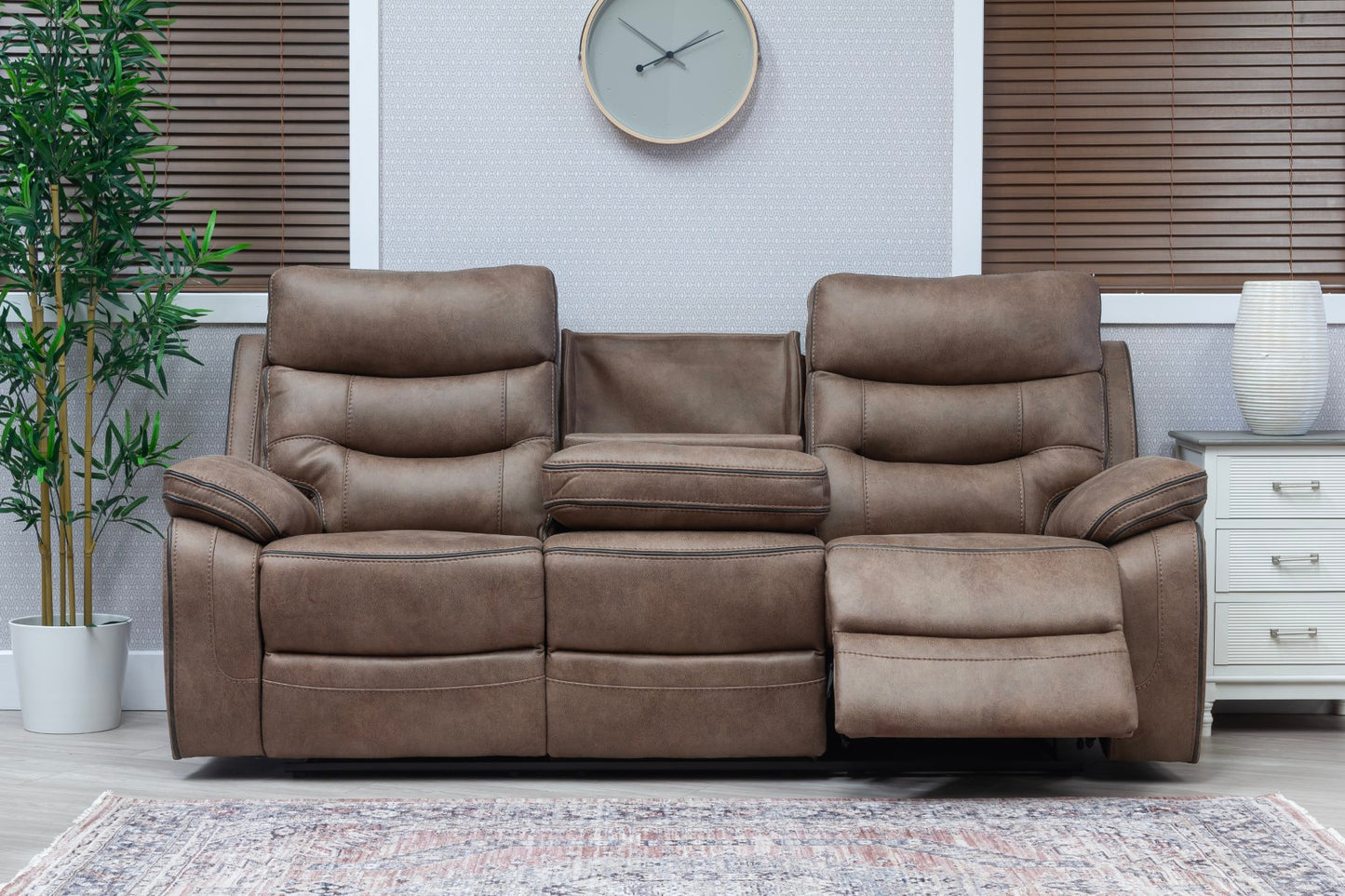 Bruno Recliner Sofas Sandstone Fabric