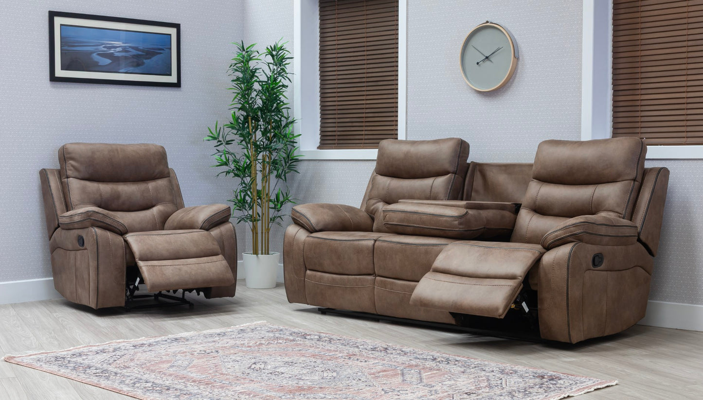 Bruno Recliner Sofas Sandstone Fabric