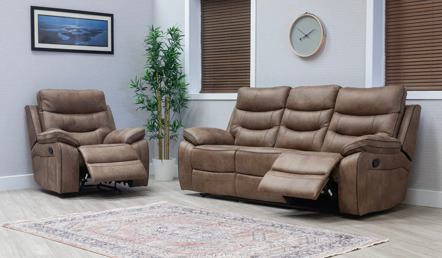 Bruno Recliner Sofas Sandstone Fabric