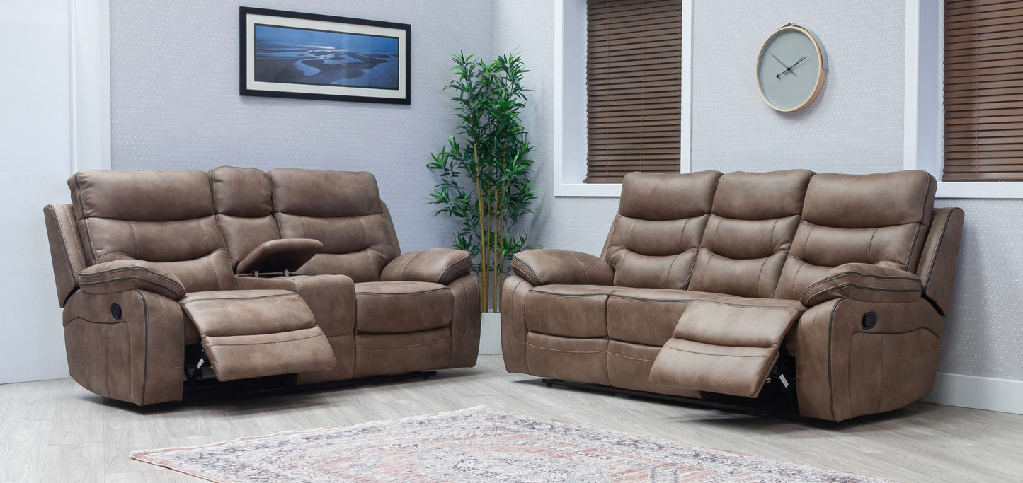 Bruno Recliner Sofas Sandstone Fabric