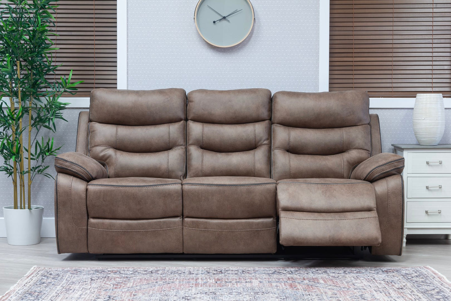 Bruno Recliner Sofas Sandstone Fabric