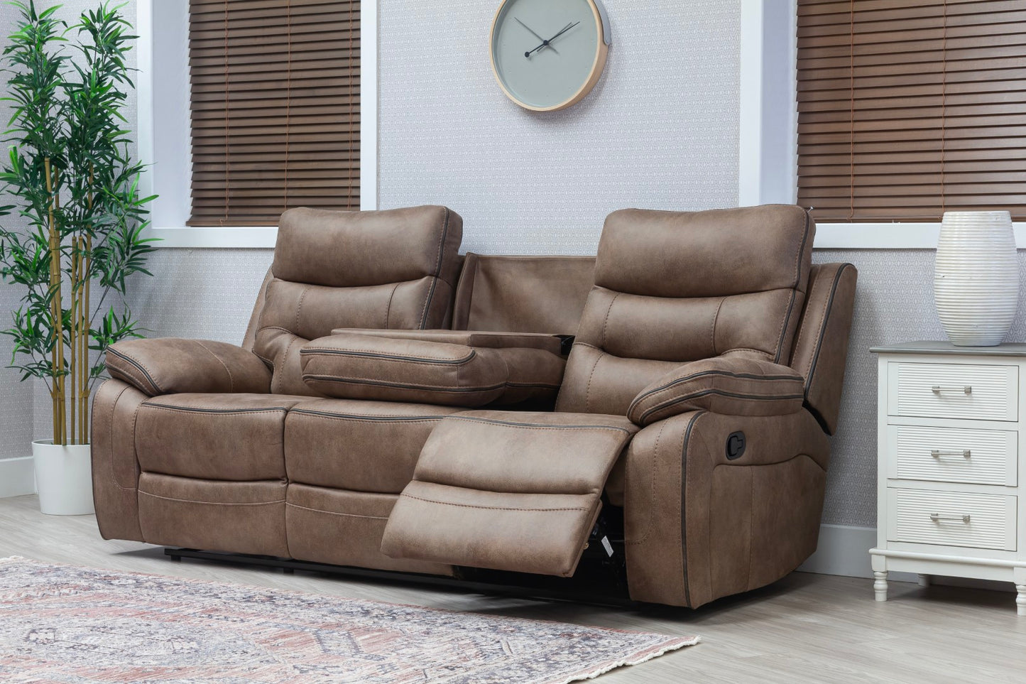 Bruno Recliner Sofas Sandstone Fabric