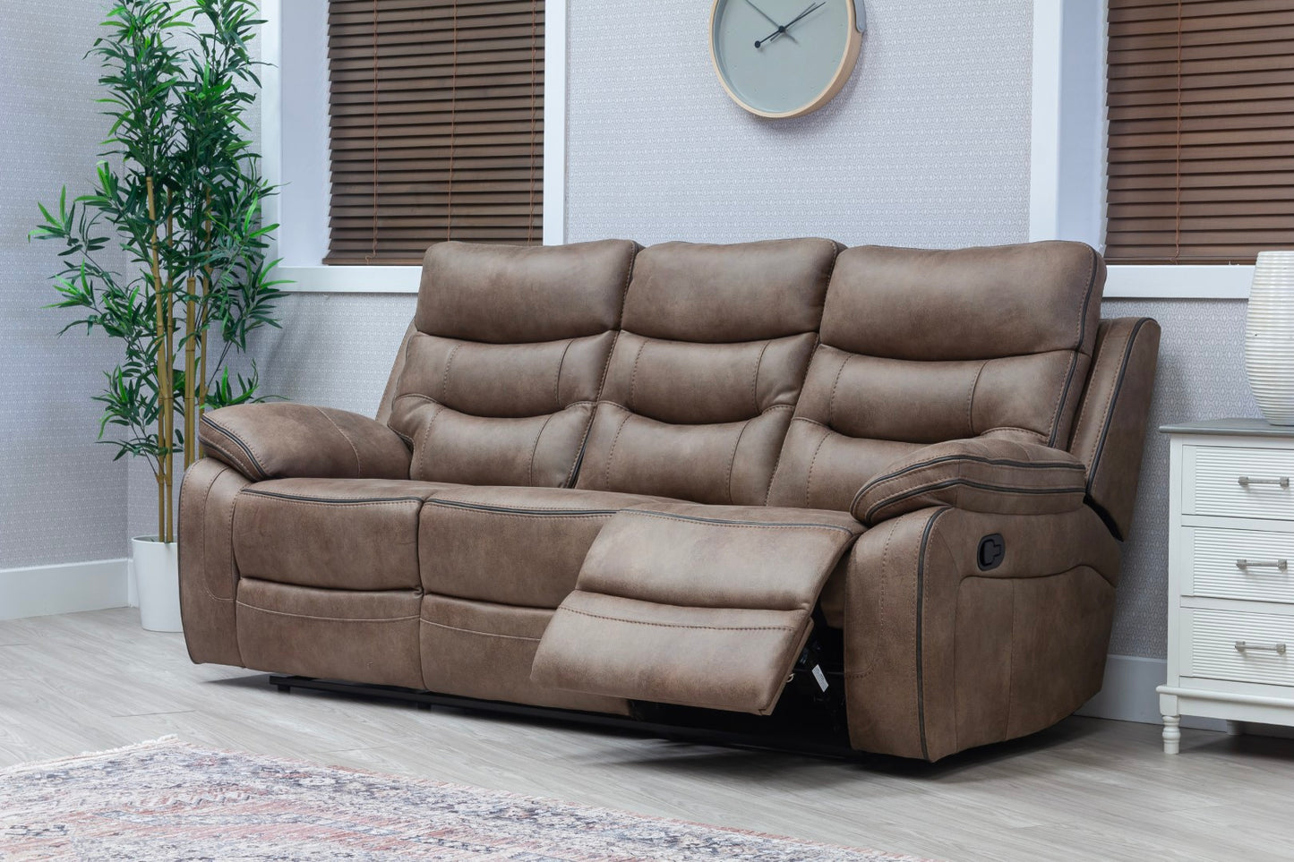 Bruno Recliner Sofas Sandstone Fabric