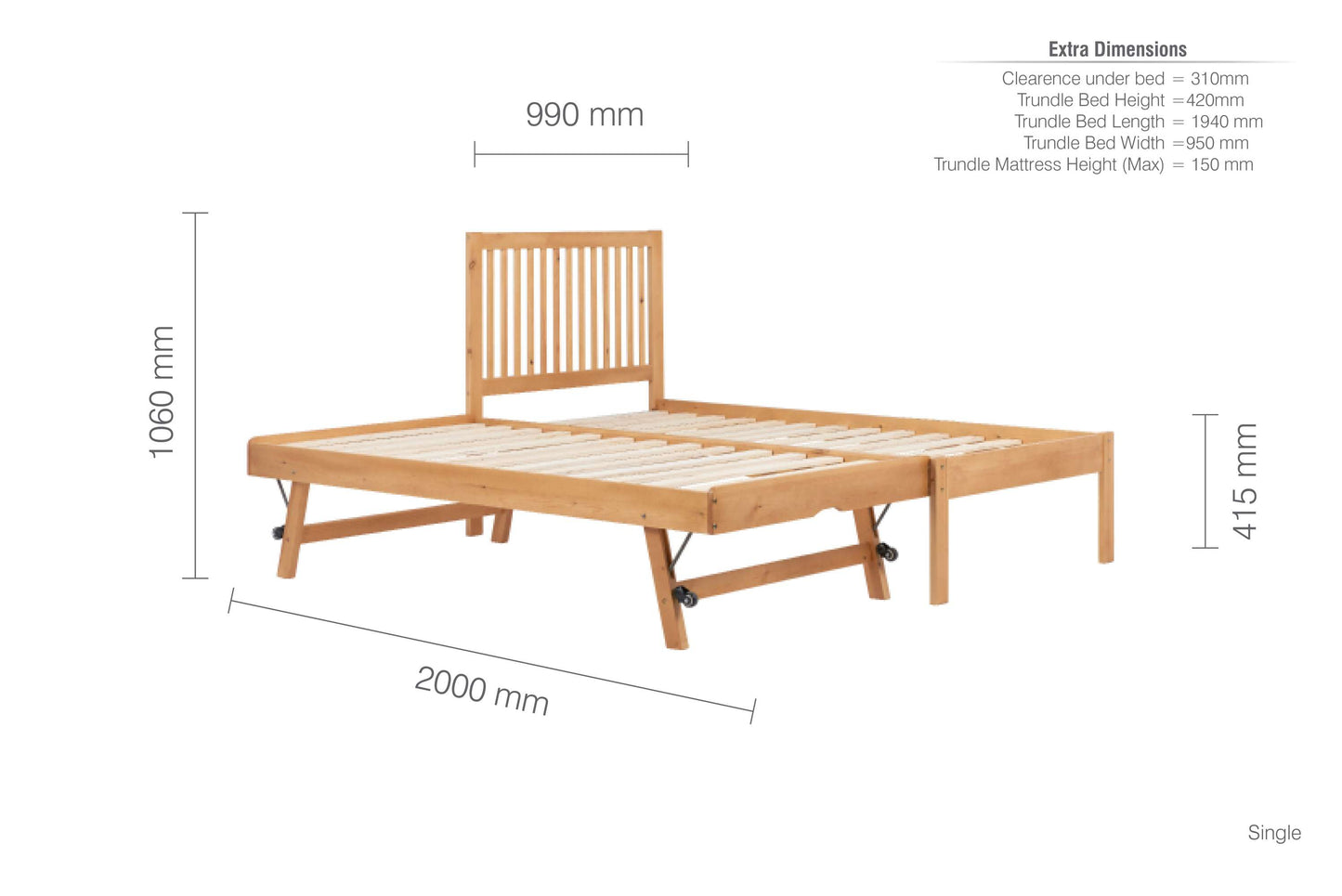 Buxton Pine Trundle Bed