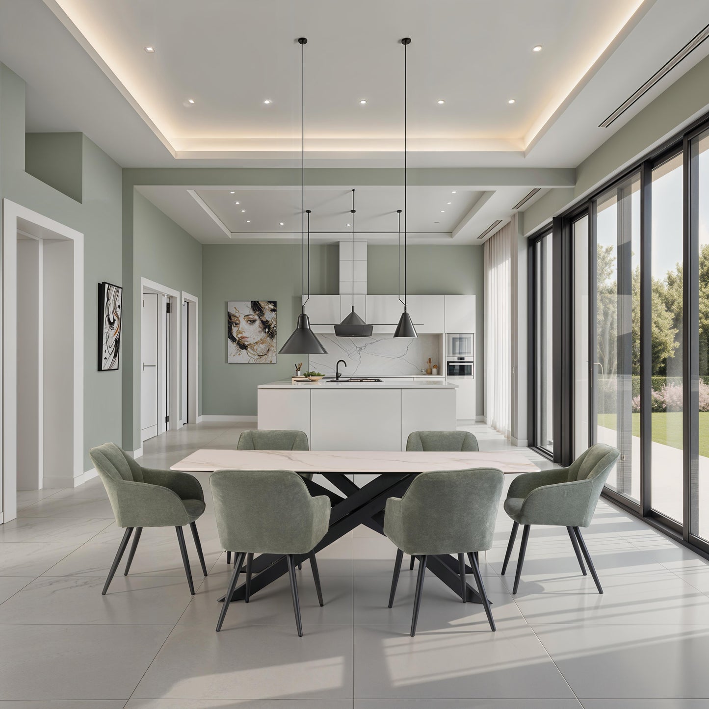California 1.6m Kass Gold Dining Table