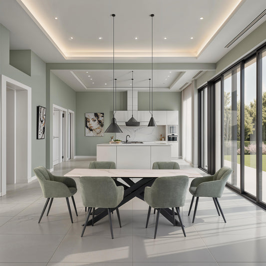 California 1.6m Kass Gold Dining Table