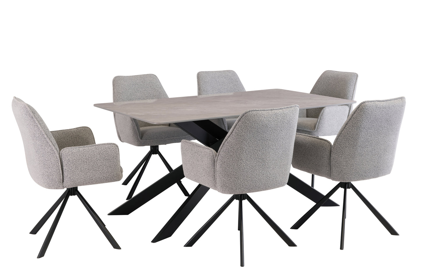 California 1.6m Rebecca Grey Dining Table