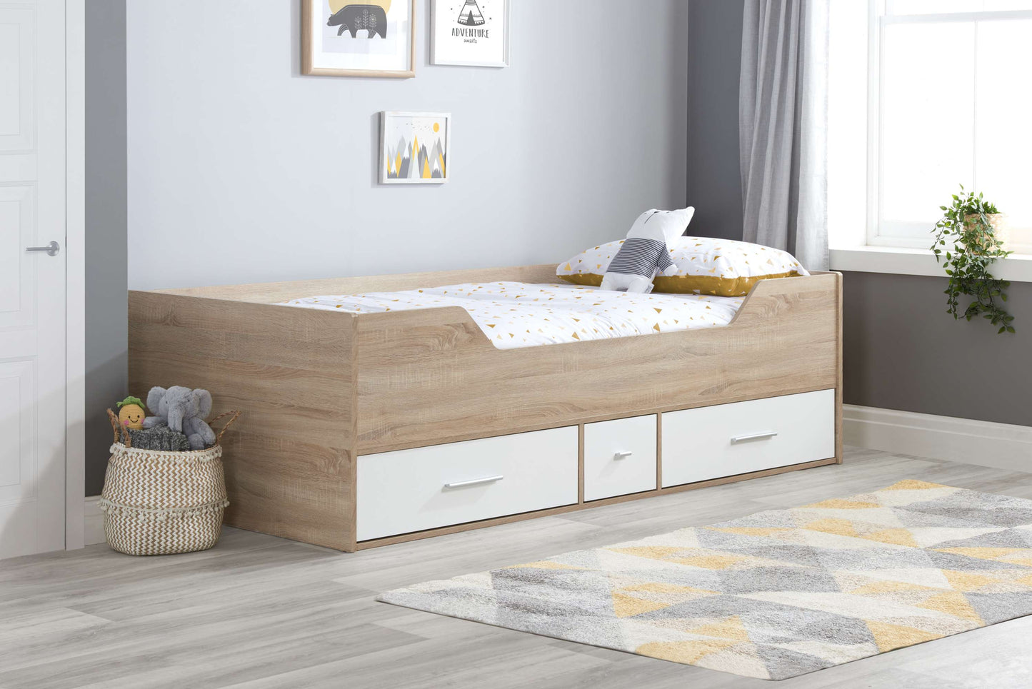 Camden White & Oak Cabin Bed