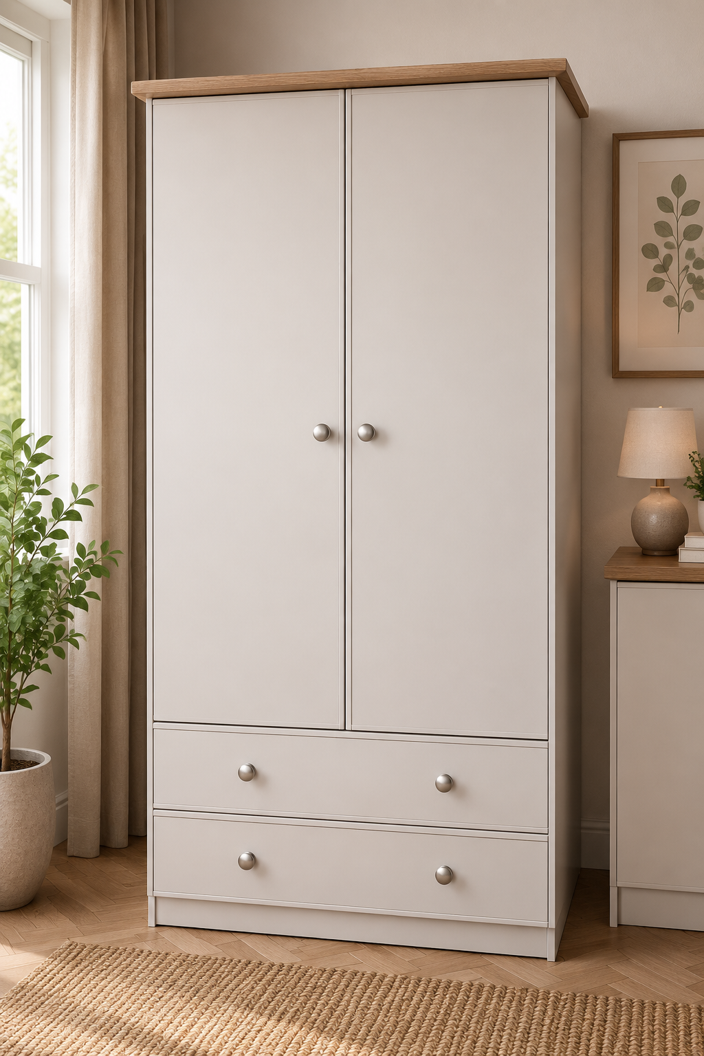 Millwood Elephants Breath Two Door Two Drawer Wardrobe